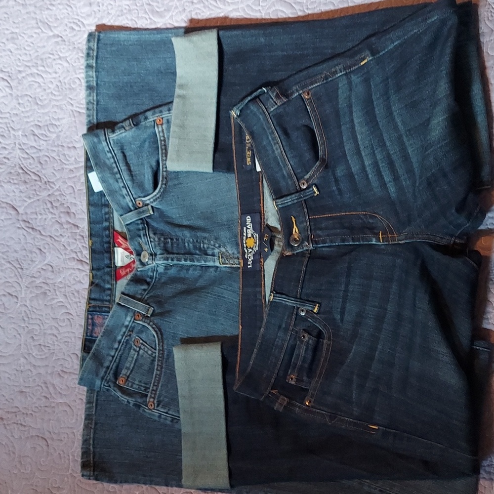 LUCKY BRAND JEANS- Long Inseam Jeans & Sweet Crop YOU GET TWO! SZ 4 LIKE NEW!